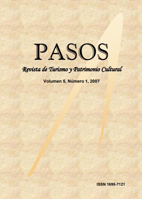 					Ver Vol. 5 Núm. 1 (2007): PASOS Revista de Turismo y Patrimonio Cultural 05(1), 2007
				