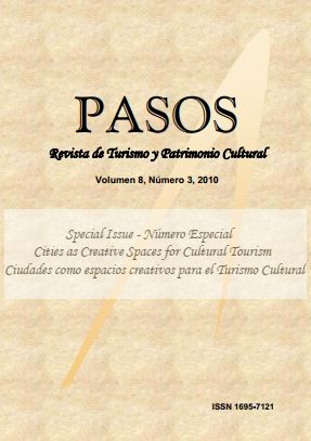 					Visualizar v. 8 n. 3 (2010): PASOS Revista de Turismo y Patrimonio Cultural 08(3), 2010. Special Issue: Ciudades como espacios creativos para el turismo cultural
				